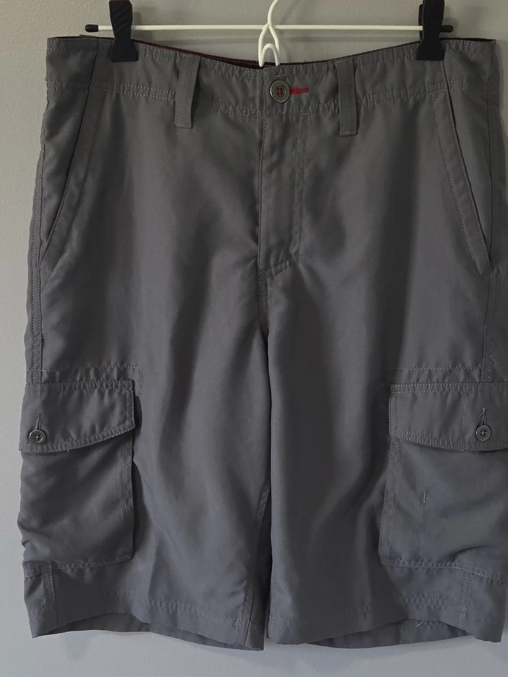 Tony Hawk Men's Gray Cargo Shorts Flat Front 12